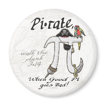 Pi•rate Pi Day Shirts and Gifts magnets
