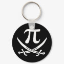 pi-rate pi symbol jolly roger keychains