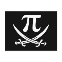 pi-rate pi symbol jolly roger postcards