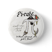 Pi rate Pirate Pi Day Shirts and Gifts Button