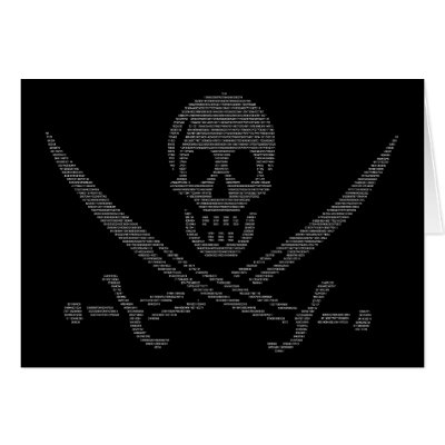 pi-rate (pirate symbol made of digits of pi) cards by strk3