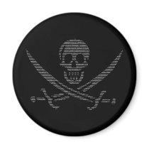 pi-rate (pirate symbol made of digits of pi) magnets by strk3 pi-rate (pirate symbol made of digits of pi) magnets