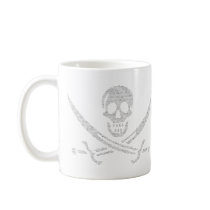 pi-rate (pirate symbol made of digits of pi) mugs