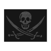 pi-rate (pirate symbol made of digits of pi) postcards