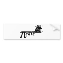 Pi rate ship bumper stickers