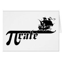 Pi rate ship card