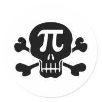 Pi rate round sticker