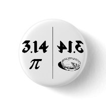 Pi Reversed Pie Mirror Pinback Button
