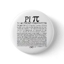 Pi Square Black Pinback Buttons