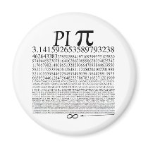 Pi Square Black Refrigerator Magnet