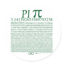 Pi Square Green Sticker