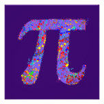 Pi Symbol Action Painting Splatter Personalized Invites