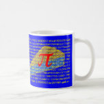 Pi symbol, digits and pie mug
