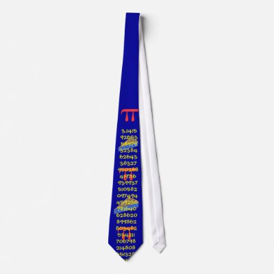 Pi symbol, digits and pie Tie by leetramp