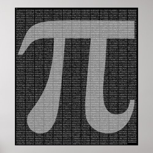 Pi to 10,000 Digits Poster Print print