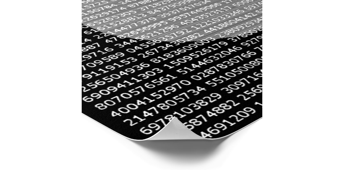 Pi to 10,000 Digits Poster Print Zazzle