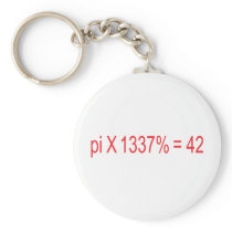 pi X 1337% = 42 Keychain