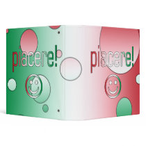 Piacere! Italy Flag Colors Pop Art 3 Ring Binders