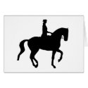 Piaffe Dressage Horse and Rider (black) cards by dogsandhorses Piaffe Dressage Horse and Rider (black) cards