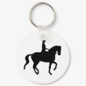 Piaffe Dressage Horse and Rider (black) keychains