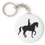 Piaffe Dressage Horse and Rider (black) keychains