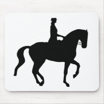 Piaffe Dressage Horse and Rider (black) mousepads