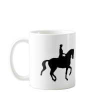 Piaffe Dressage Horse and Rider (black) mugs by dogsandhorses Piaffe Dressage Horse and Rider (black) mugs