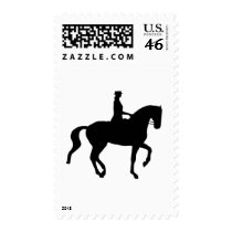 Piaffe Dressage Horse and Rider (black) postage by dogsandhorses Piaffe Dressage Horse and Rider (black) postage