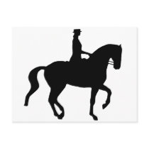 Piaffe Dressage Horse and Rider (black) postcards by dogsandhorses Piaffe Dressage Horse and Rider (black) postcards