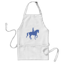 Piaffe Dressage Horse and Rider (blue) aprons by dogsandhorses Piaffe Dressage Horse and Rider (blue) aprons