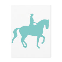Piaffe Dressage Horse and Rider (teal) postcards by dogsandhorses Piaffe Dressage Horse and Rider (teal) postcards
