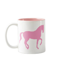 Piaffe Horse (pink) mugs by dogsandhorses Piaffe Horse (pink) mugs