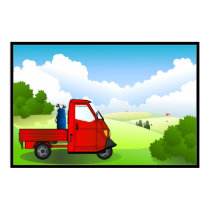 Piaggio Ape "Golf" Wall Poster/Framed Print by hmratboy Piaggio Ape "Golf" Wall Poster/Framed Print