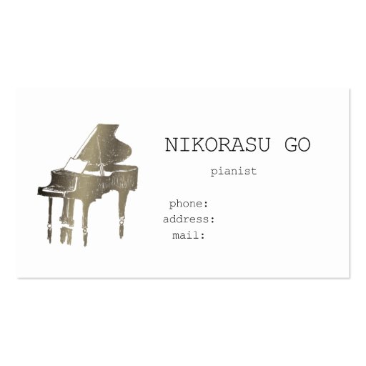 pianist business card (front side)