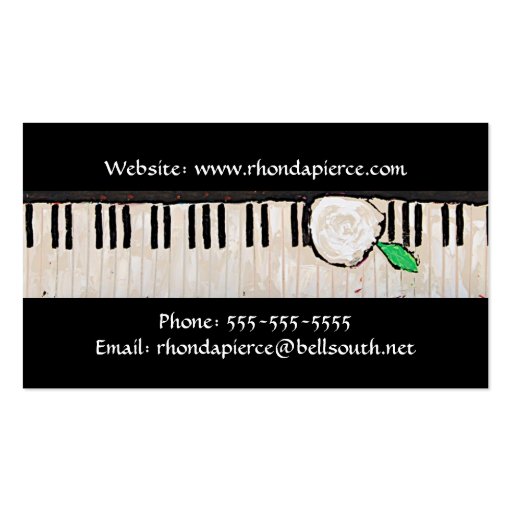 Pianist business card with flowers (back side)