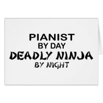 Pianist Deadly Ninja by Night Greeting Card