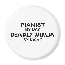 Pianist Deadly Ninja by Night Fridge Magnet