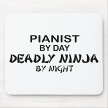 Pianist Deadly Ninja by Night Mouse Pads