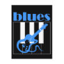 Piano and guitar blues postcard