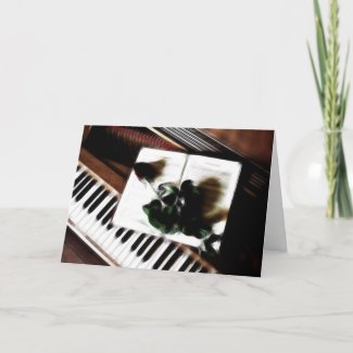 Piano and Rose Art Greeting Card card