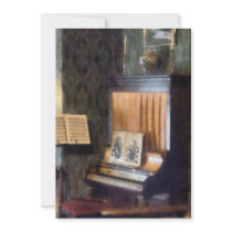 Piano and Sheet Music on Stand invitations