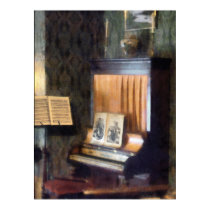 Piano and Sheet Music on Stand posters