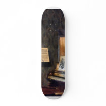 Piano and Sheet Music on Stand skateboards