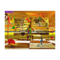 Piano art post card