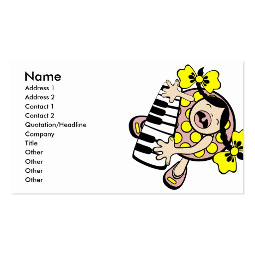 piano baby business card templates
