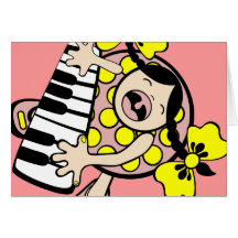 piano baby greeting card