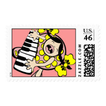 piano baby postage stamps