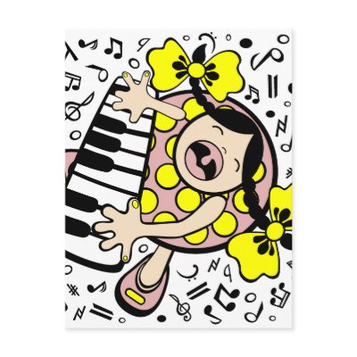 piano baby post card by VioDeSign