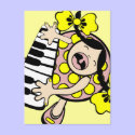 piano baby postcards