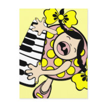piano baby postcards